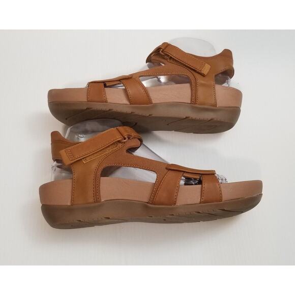 BARETRAPS Womens Brown Abrielle Open Toe Wedge Heeled Sandals Size 9.5 M EUC - Picture 7 of 13